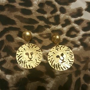 Vintage Ann Klein signature Lion Earrings Clip on
